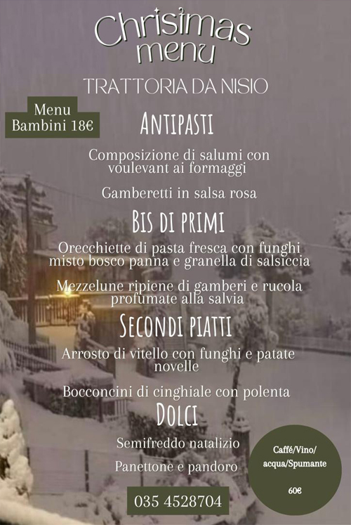 Il menu di Natale a Bergamo